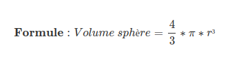 Formule volume sphère