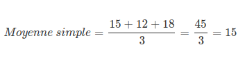 Exemple calcul moyenne simple