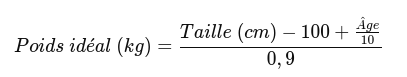 Formule creff pour les morphologies normales