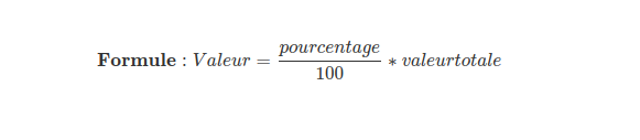 Formule de base pourcentage