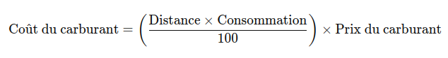 Formule calcul consommation